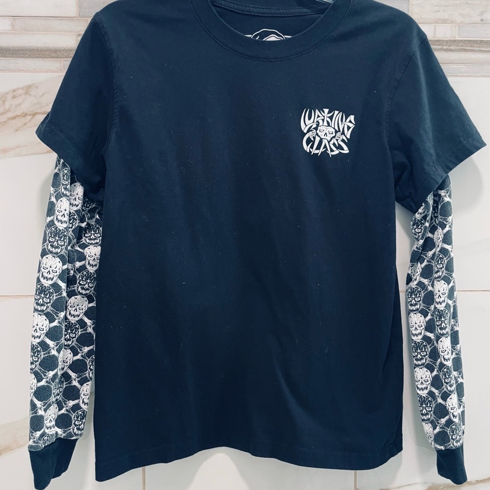 Lurking Class by Sketchy Tank Bones Black 2fer Long Sleeve T-Shirt mens Small - Picture 6 of 14